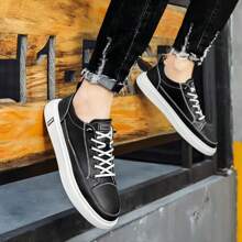 Zapatos deportivos casuales Negros transpirables para hombres con cordón frontal.Zapatos deportivos casuales minimalistas y elegantes Calzado Deportivo Clásico Cómodos Tenis deportivos para hombre, elegantes y cómodos, para caminar y correr a la moda, calzado deportivo con cordones,manalapin Sneakers Para CasualesHombres Zapatillas deportivas de color combinado con cordón delantero deportivo exterior - Negro - Ver 9