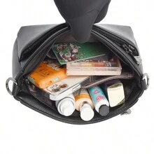 Leather Texture Women's Shoulder Bag Bag Middle-Aged Mom Bag Women's 2024 New Versatile Fashion Soft Leather Crossbody Bag