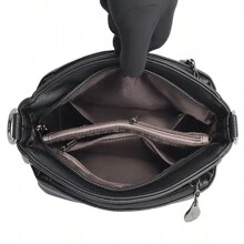 Leather Texture Women's Shoulder Bag Bag Middle-Aged Mom Bag Women's 2024 New Versatile Fashion Soft Leather Crossbody Bag