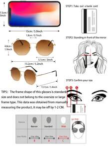 一副女士复古几何金属框经典时尚眼镜，适合日常佩戴、海滩、街头，是理想的海滩配饰，也是秋冬季必备的基础穿搭、商务休闲、夏季海滩度假、户外活动和旅行的理想之选。 - 漸層 - 查看 6