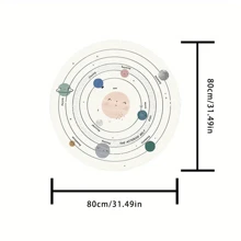 1pc Cartoon Round Carpet, Game Mat, Bedroom Rug, Crawling Mat, Washable Non-Slip Carpet For Home Decoration, Room Carpet - Multicolor - View 10