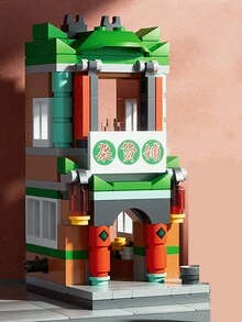 1入組街景建築模型/微小型微粒建築積木玩具,創意有趣的臭豆腐車/章魚小丸子車/冰淇淋車/新鮮果汁車/烤栗子車/熱狗面包車/串燒車/甜點車結構拼圖裝配,學習益智遊戲 - 彩色 - 查看 15