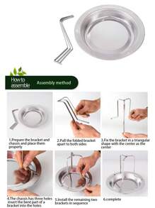 1 pièce de support à poulet, poêle pour griller le poulet au charbon de bois, fond antiadhésif épaissi, support à brochettes pliable et amovible avec 1 pièce de pinceau à badigeonner en silicone de couleur aléatoire, convient pour les réunions de famille, les barbecues en plein air, les rassemblements d'entreprise