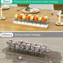 1pc Vaso de flores de acrílico transparente, peça central floral retangular para mesa de jantar, vaso decorativo retangular longo para casamentos, decoração de casa, vaso decorativo floral moderno para mesa de jantar, decoração de casamento, peça central, decoração de mesa, festa - Claro - Ver 2