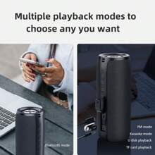 Zealot S51D Portable Karaoke Wireless Speaker, 3600mAh Battery, Long Battery Life, Compatible With TF Card/USB Drive/AUX Playback, Supports Mobile/Tablet/TV/Computer Connection, Professional Karaoke Speaker, Suitable For Home KTV And Outdoor Parties - Black - View 10