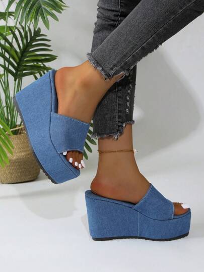 Sommer Neue Frauen Dicke Sohle Keilabsatz Sandalen Hausschuhe