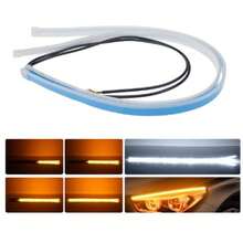 Barra de led DRL Farol  Função Start  Seta Sequencial 12v - Branco - Visão 4
