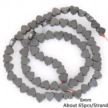 1條天然赤鐵礦石黑色啞面幾何圖案愛心立方圓珠珠寶製作配件耳環項鍊diy配件 15" - 彩色 - 查看 35