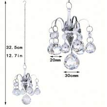 1入組水晶日光板，水晶球棱鏡掛飾壁飾日光板禮品，幻想水晶風鈴吊墜彩虹製造商與勾子，適用於窗戶花園吊燈家庭裝飾 - 透明燈飾球等籠罩 - 查看 2