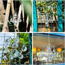 1入組水晶日光板，水晶球棱鏡掛飾壁飾日光板禮品，幻想水晶風鈴吊墜彩虹製造商與勾子，適用於窗戶花園吊燈家庭裝飾 - 透明燈飾球等籠罩 - 查看 6