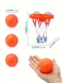 儿童篮球架沐浴玩具套装：配有 3 个软球和强力吸盘，有趣的浴缸射击游戏，是感恩节、圣诞节和生日送给幼儿男孩和女孩的绝佳礼物 - 紅色 - 查看 8