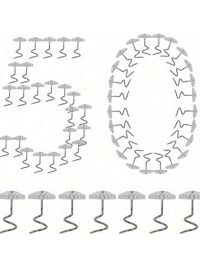 50 Pcs Bed Skirt Pins Twist Pins Upholstery Tacks Headliner Pins Clear Heads For Slipcovers And Bedskirts, Furniture, 0.59 Inches