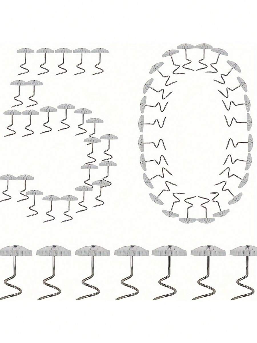 50 قطعة من دبابيس طباعة الفراش ذات رؤوس شفافة لثبات الغطاء والفراش ، مقاس 0.59 إنش