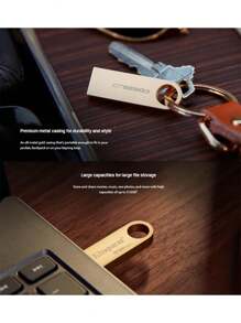 KINGSTON 金士頓64gb/128gb/256gb Usb3.2 Gen 1 U盤dtse9g3大容量金屬u盤讀取速度高達220mb/s - 香檳色 - 查看 4