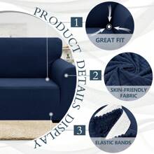 YSTYLE Stretch Sofa Cover 1/2/3/4 Seater, Sofa Cover Non-Slip With Armrest, Elastic Couch Cover Jacquard, Universal Sofa Cover Modern, Sofa Cover Dog Cat For Living Room - Navy Blue - View 4