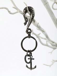 街头风男士时尚钥匙扣，树叶、钩子、锚和植物图案，适合日常或骑行使用，可作汽车配件、包包挂饰、校园风、哥特风、Y2K风、万圣节配饰、教师节配饰、带证件夹的挂绳、汽车配件、包包挂饰、汽车配件、朋友姐妹礼物创意 - 銀色 - 查看 12