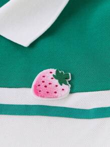 Váy ngắn tay cổ lật ngọt ngào và mát mẻ mùa hè cho bé gái - trắng - Xem 3