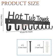 Black Hot Tub Towel Rack For Bathrobes Clothes 9 Hooks - Black - View 2