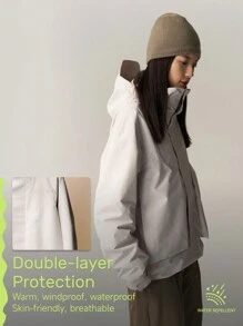 AOZA 冬季女装三合一防水防风女式夹克采用硬壳和羊毛夹克内衬，保暖隔热。一件衣服有三种穿着选择，可灵活适应不断变化的天气条件，为您的旅行提供更多信心和更少的行李。它是秋季女装、徒步装、登山、露营、城市和旅行的理想选择。 - 彩色 - 查看 6