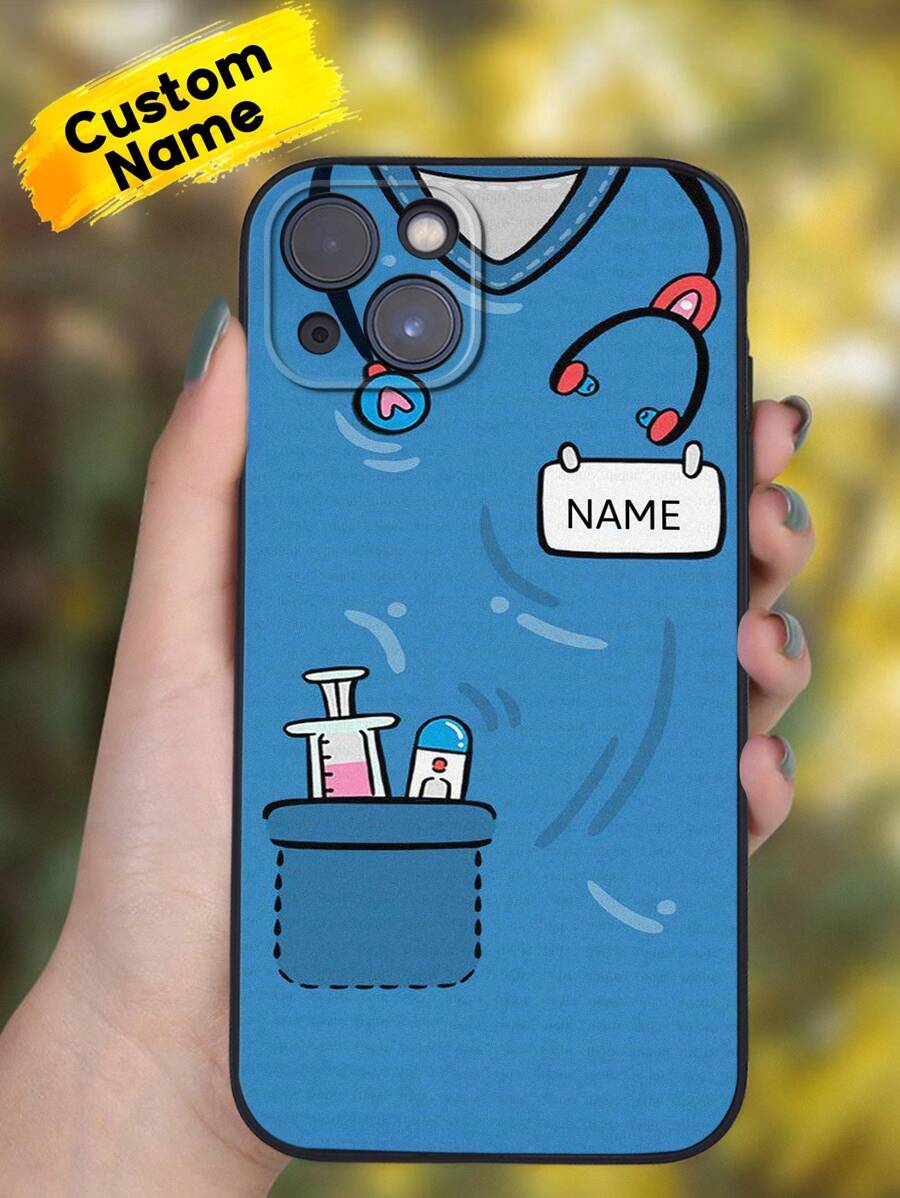 1 件定制姓名护士手机壳、护士个性化手机壳、医疗护理手机壳、手机系列、适用于 Phone Pro/Pro Max/X/XR/XS/XS Mini/Max 的手机壳、TPU 手机壳、送给医生的有意义的礼物、护士节礼物、适合爱人、情人节、生日和周年纪念日的理想选择 - 藍色 - 查看 1