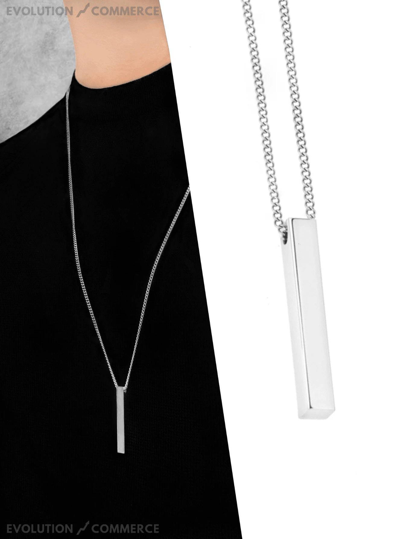 Men's Pendant Necklaces - 銀色 - 查看 1