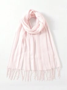 1 pieza Bufanda de mujer elegante, suave y ligera de unicolor con flecos, ideal como chal protector solar para salir - A - Ver 13