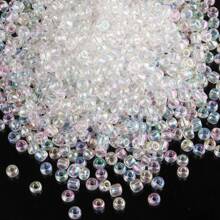 200pcs 4mm Glass Transparent Plated Colored Seed Beads Handmade Beaded DIY Jewelry Materials For Women's Bracelets, Necklaces, Earrings, Embroidery, Tassels, Clothing, Jewelry Making Accessories - 4mm - View 10