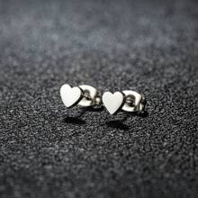 1對不鏽鋼耳環潮流韓式甜心時尚耳釘女士珠寶派對朋友婚禮禮物新款 - 金色 - 查看 5