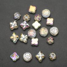 20 cái/gói Hạt thủy tinh Với Cỏ bốn lá & Thiết kế hoa hồng , , Mạ điện Màu sắc , DIY Làm đồ trang sức Chất liệu - Màu cỏ bốn lá hoa hồng - Xem 11