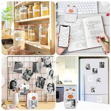 Mini C9攜帶式打印機,熱像素印刷來自相機的照片,查找問題,可打印附帶紙張的學生錯誤,適用於筆記或收據 - A8A印表機+5卷白色+5卷彩色列印紙 - 查看 6