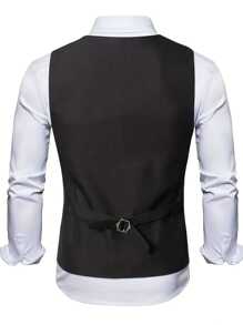 Solid Color 4-Button New Style Suit Vest Men's Best Man Wedding Formal Occasion Sleeveless Jacket Business Casual Gentleman's Suit Men's Vest Slim Korean Version