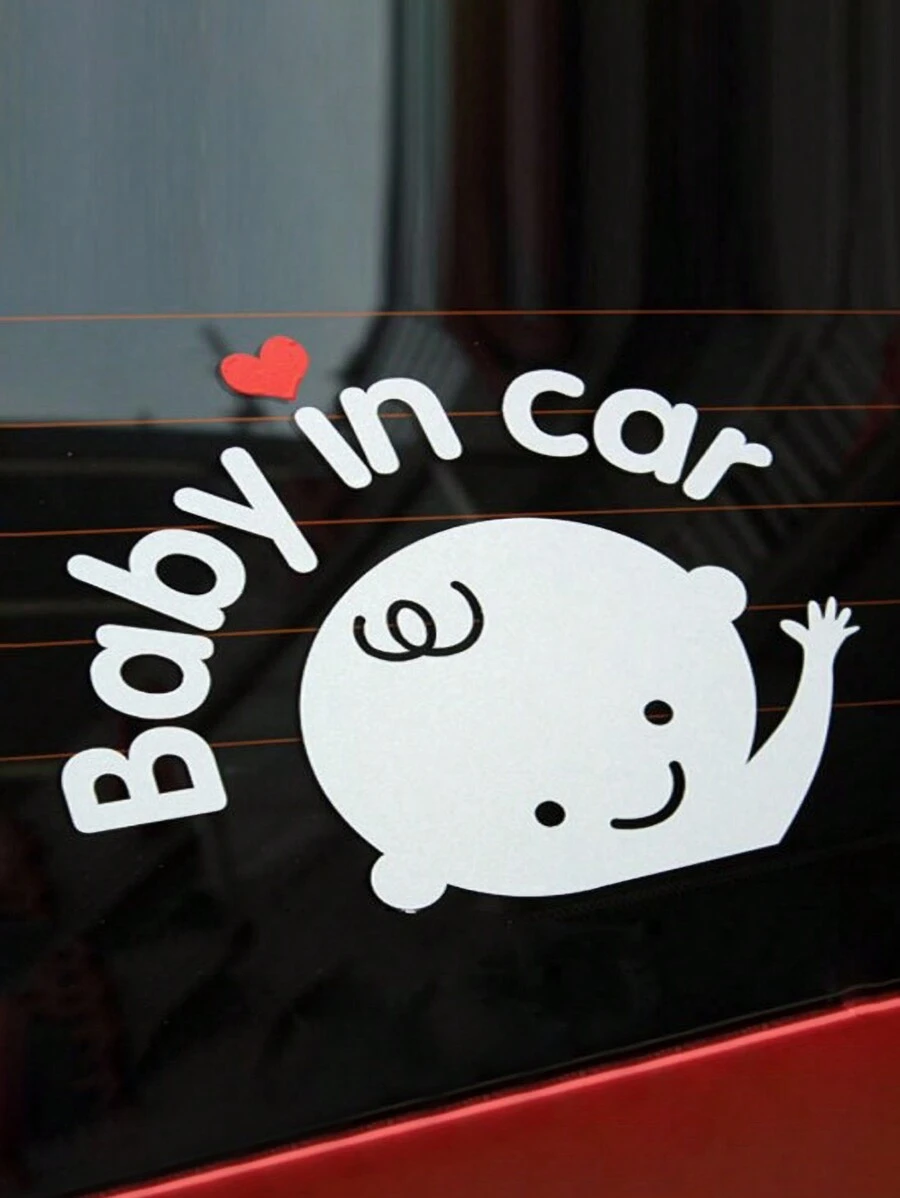 1pc Baby On Board Reflective Cartoon Car Sticker