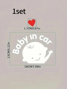 1pc Baby On Board Reflective Cartoon Car Sticker