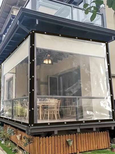 Multipurpose Waterproof Clear Tarp With Grommets: Perfect For Garden, Patio, Camping - Durable, Light-Passing, Easy Set-Up,Outdoor Plant Protection Canopy