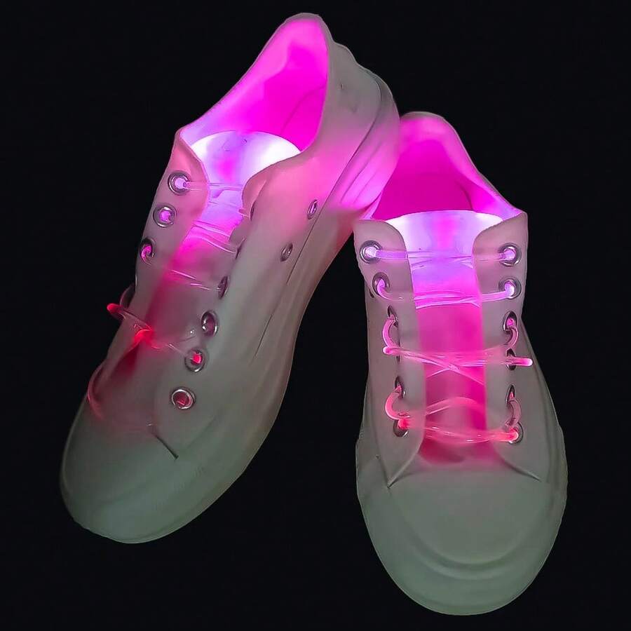 1pair Led Light Up Shoelaces, Flashing Bright Shoe Laces For Night