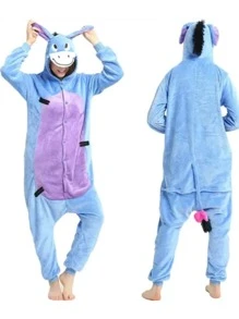 Adult Stitch Cosplay Costume Romper Pajamas - Blue - View 2