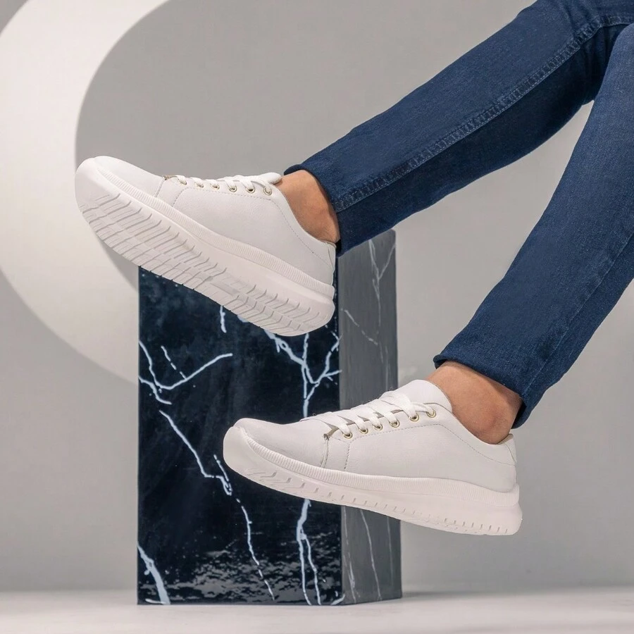 Women Wedge Sneakers - 白色 - 查看 1
