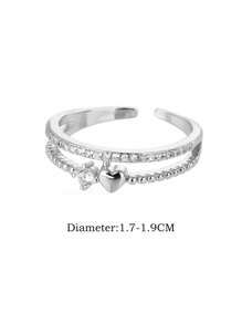 1 Stück Edelstahl Herzringe für Frauen Charm 18K vergoldet Zirkonia Ring Braut Hochzeit Schmuck Geschenk Valentinstag,Mutter,Muttertag,Geschenk