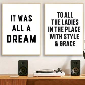2pcs Rap Music It Was All A Dream Lyrics Poster - Modern Art Print For Bedroom Decor,NO Frame