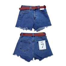 Women Denim Shorts - Blue - View 3