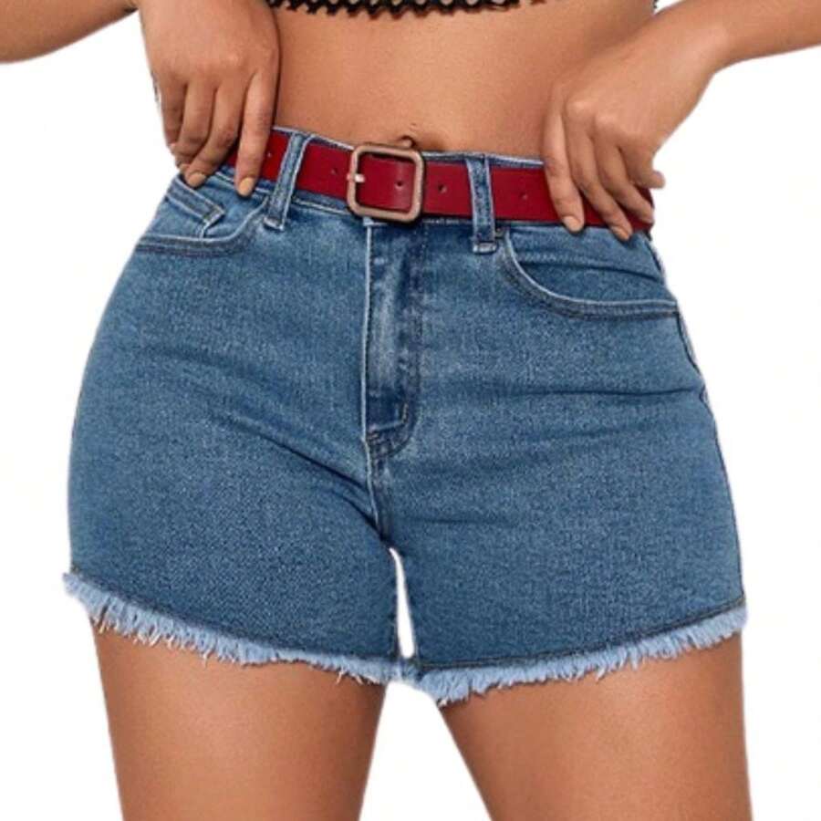 Women Denim Shorts - Blue - View 1