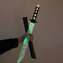 1 Pieza Espada Láser Acrílica De Color Siete Grietas De Samurai Para Cosplay, Alivio De Estrés Y De Destello - Negro - Ver 5