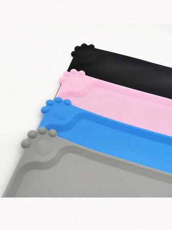 1pc Silicone Pet Food Mat For Cats And Dogs, Anti-Slip, Waterproof, Leakproof, Vehicle Mounted, Foldable And Easy To Clean, Large Size Pet Mat