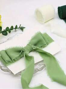 3 卷/包雪纺丝带，带蝴蝶结设计，适用于 DIY 婚礼花束、礼盒包装、蝴蝶结制作、情人节丝带装饰 - 彩色 - 查看 6