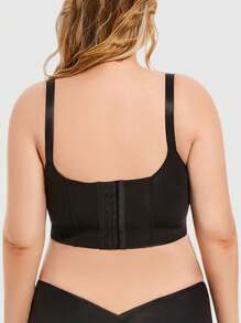 1 pièce Soutien-gorge sexy brillant et sans couture pour femmes, avec armature, push-up et couverture latérale, soutien-gorge bralette col V profond, lingerie