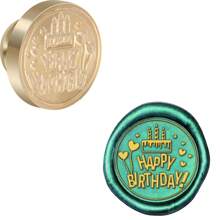 1入組黃銅蠟印章頭,無手柄,復古貓/月亮/蒲公英/大象圖案可更換,適用於婚禮派對邀請信封禮品包裝 - 金色 - 查看 15