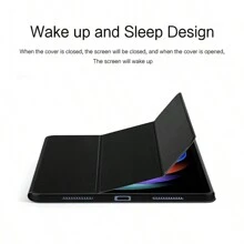 1入智能樣式黑色保護套，適用於小米Pad 6S Pro 12.4英寸2024 Mi Pad 6s Pro MiPad 6S Pro 12.4"，可折疊式蓋子，保護平板電腦外殼 - 黑色 - 查看 2