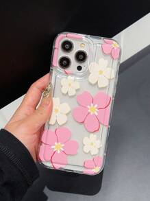 Funda de teléfono con tema de globos rosas con diseño de dos colores + Protector de cable cargador + Funda anticorrosión para cable
