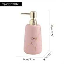 1 Pc 400ml Marble Textured Refillable Push-Touch Liquid Soap Dispenser Made Of Ceramic For Facial Cleanser, Hand Soap, Shower Gel, Shampoo, Restaurant Cleaner - Suitable For Hotel, Kitchen, Bathroom, Home Decor Accessories Kitchen Items Kitchen Accessories Kitchen Tools - Multicolor - View 15