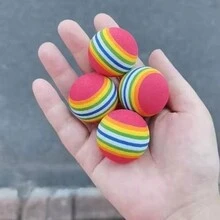 10 cái 1.38" Đỏ  Cầu vồng Đồ chơi mèo Những quả bóng EVA mềm Bọt Tương Tác Trong nhà Yêu thích Đồ Chơi Chó nhỏ Chó con Đồ chơi Những quả bóng Hoạt động Im lặng Chơi Bọt biển Trái bóng - Đỏ - Xem 4